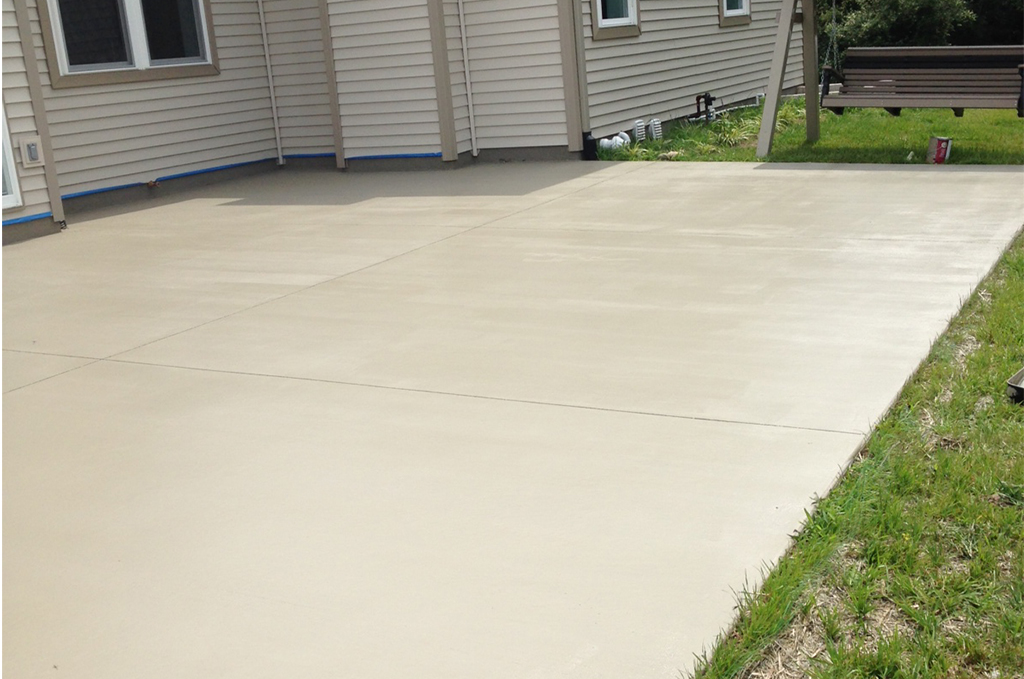 Concrete patio installed in Angola Indiana by Marc Todd Concrete