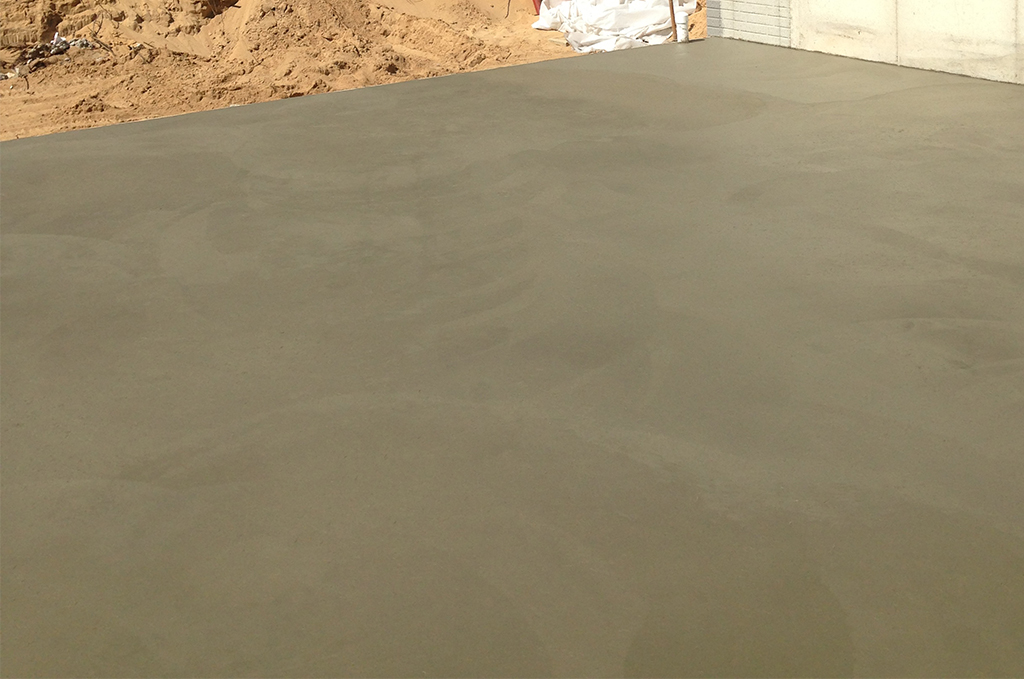 Concrete basement floor poured in Angola Indiana by Marc Todd Concrete