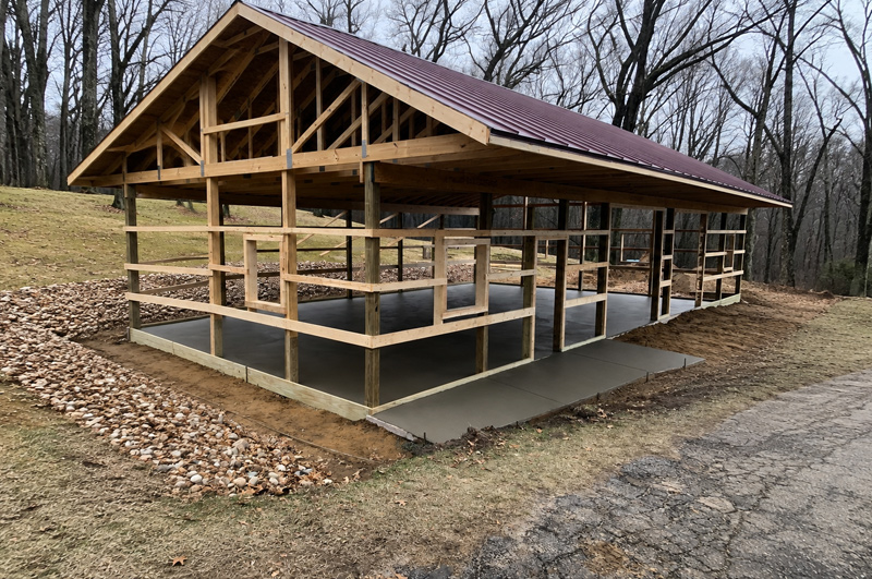Concrete garage floor slab, footing and sidewalk in Bristol, Indiana by Marc Todd Concrete