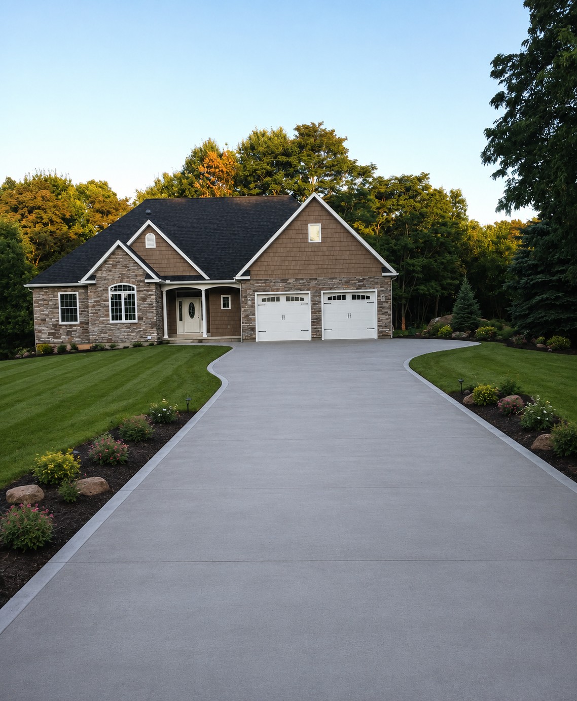 Concrete driveway at Lake Templene in Centreville Michigan by Marc Todd Concrete