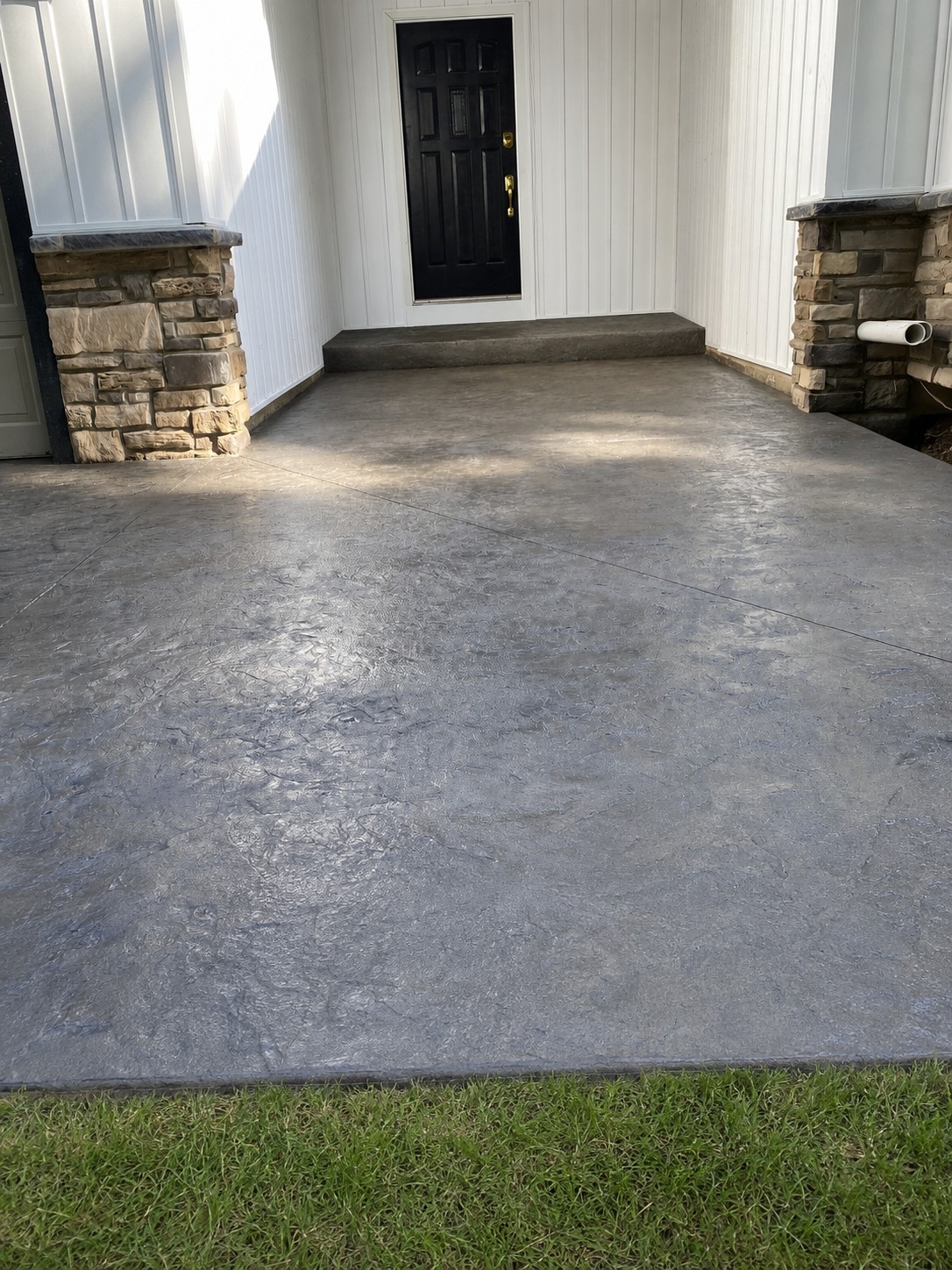 Stamped concrete project at Lake Templene in Centreville Michigan by Marc Todd Concrete