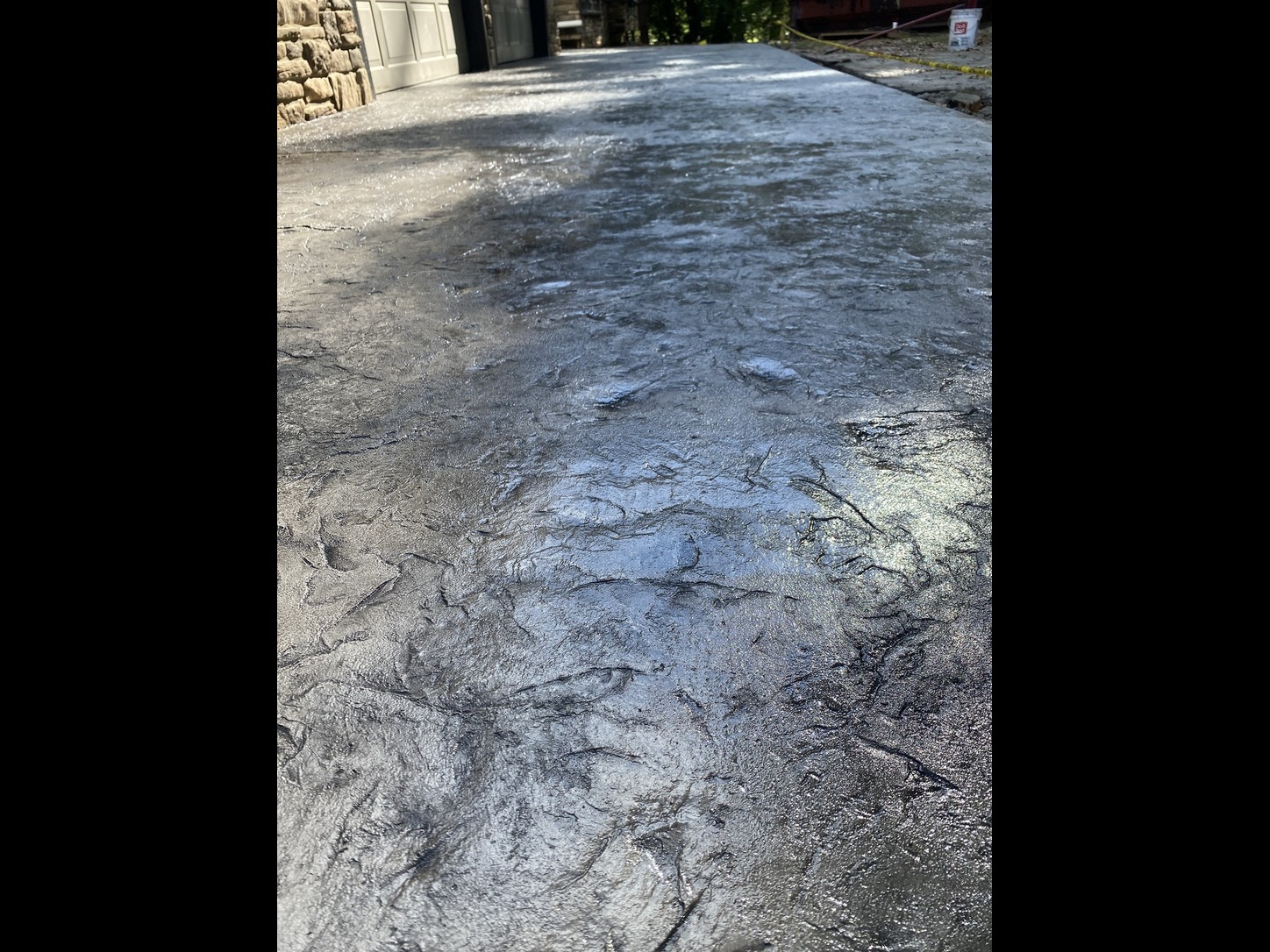Stamped concrete patio at Lake Templene in Centreville Michigan by Marc Todd Concrete