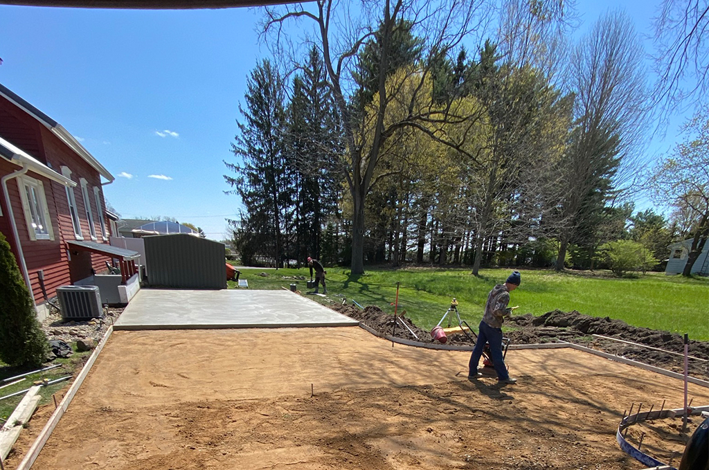 Concrete driveway preparation in Coldwater Michigan by Marc Todd Concrete