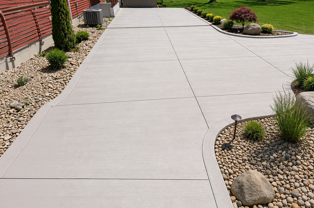 Residential concrete driveway and walkway project in Coldwater Michigan by Marc Todd Concrete