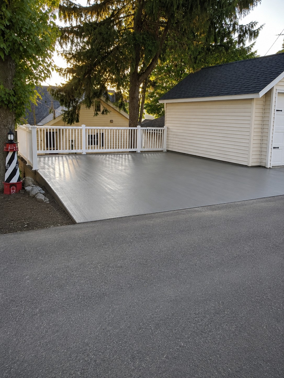 Concrete driveway and parking pad completed in Colon Michigan by Marc Todd Concrete
