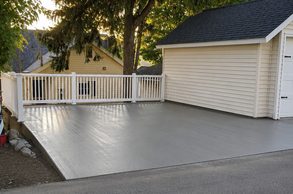 Concrete parking area in Constantine Michigan poured by Marc Todd Concrete