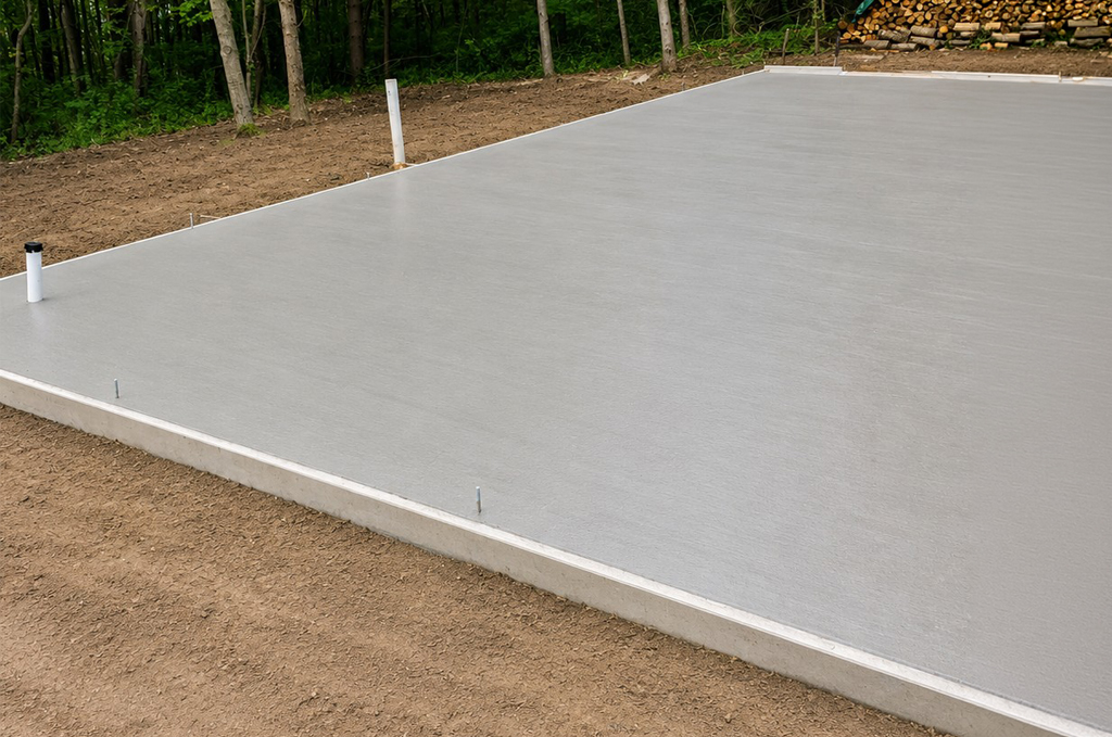 Concrete floor for new home construction in Constantine Michigan by Marc Todd Concrete