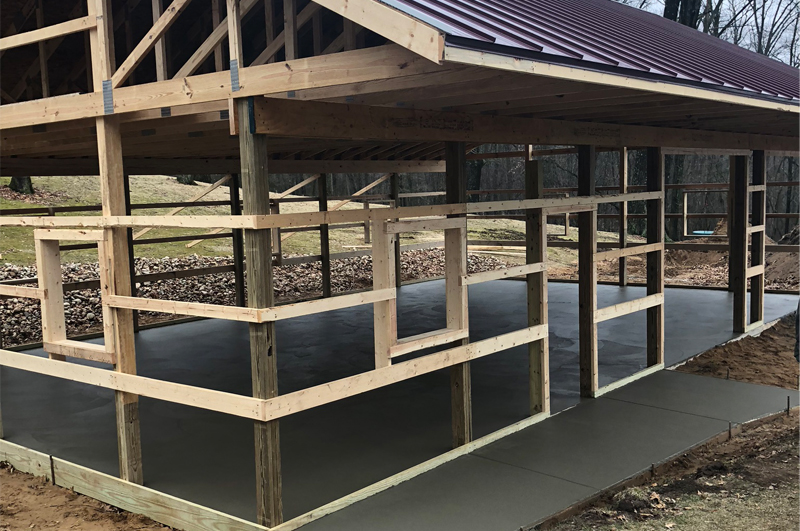 Concrete garage floor and connecting sidewalk in Elkhart Indiana by Marc Todd Concrete