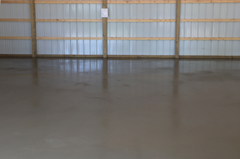Finished concrete pole barn floor in Elkhart Indiana by Marc Todd Concrete