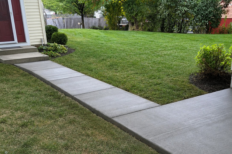 Concrete sidewalk and patio installation in Elkhart Indiana by Marc Todd Concrete