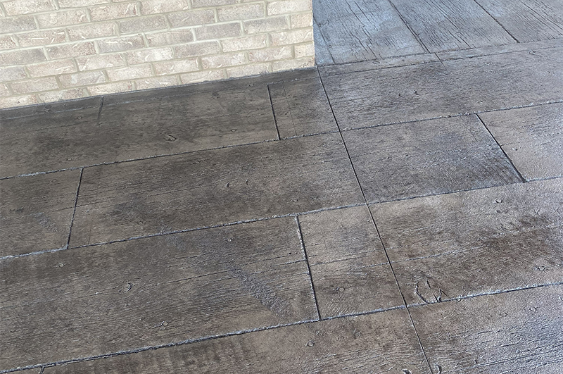Decorative stamped concrete project in Elkhart Indiana by Marc Todd Concrete