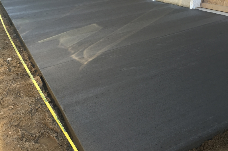 Concrete apron installed outside a pole barn in Fremont, Indiana