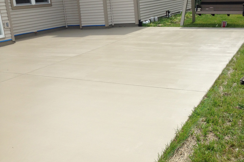 Residential concrete patio installed by Marc Todd Concrete near Goshen, Indiana
