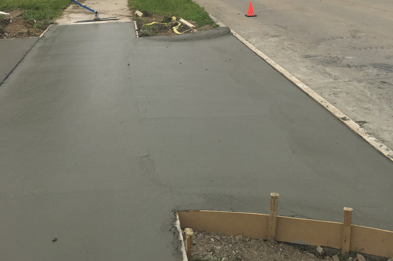 Public right-of-way concrete sidewalk completed in Jones, Michigan by Marc Todd Concrete