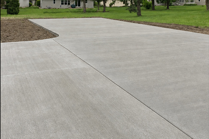 Concrete parking slab and driveway completed in Jones, Michigan by Marc Todd Concrete