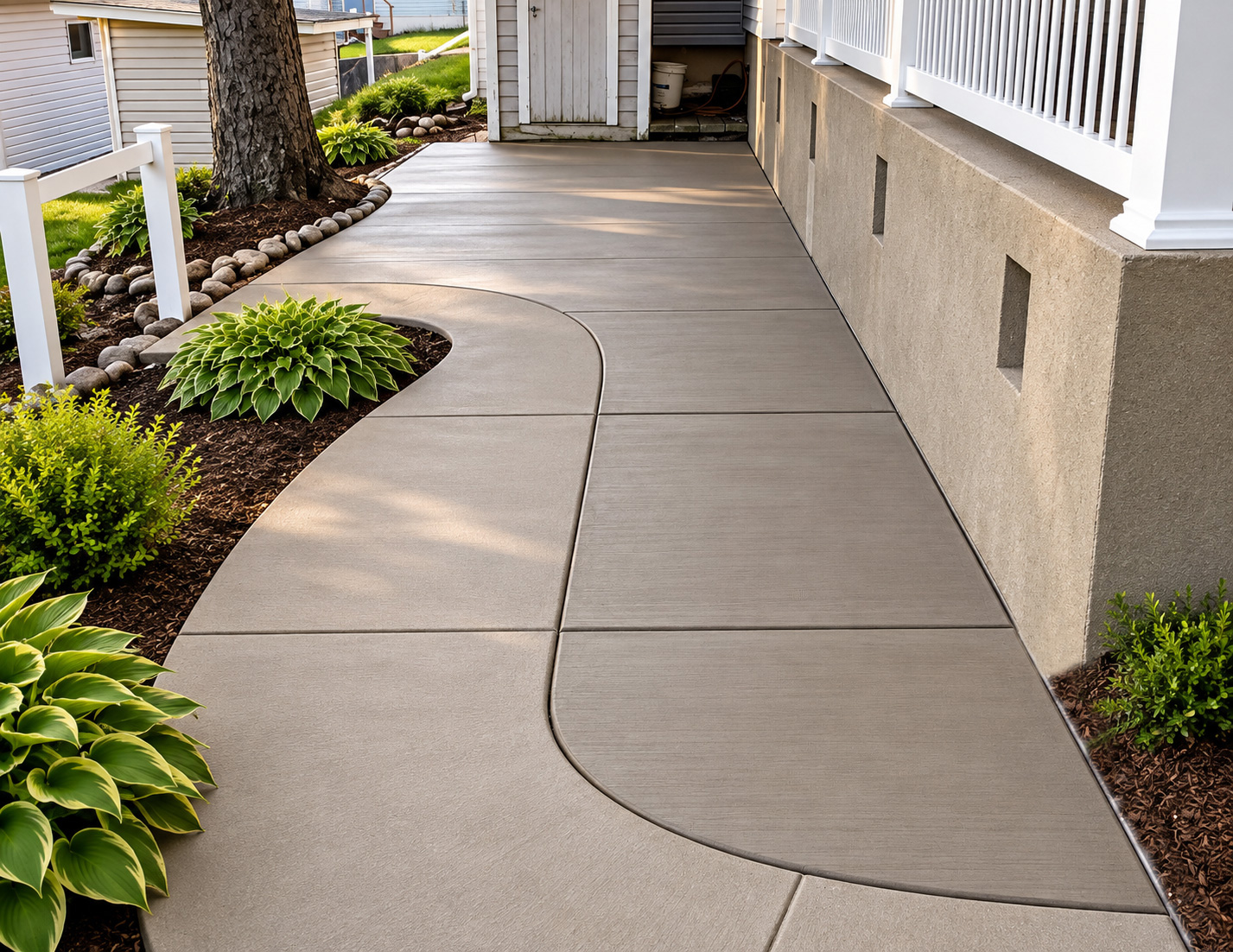 Decorative concrete sidewalk near Kalamazoo, Michigan