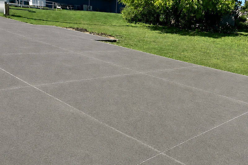 Colored concrete parking slab installed in Kalamazoo, Michigan