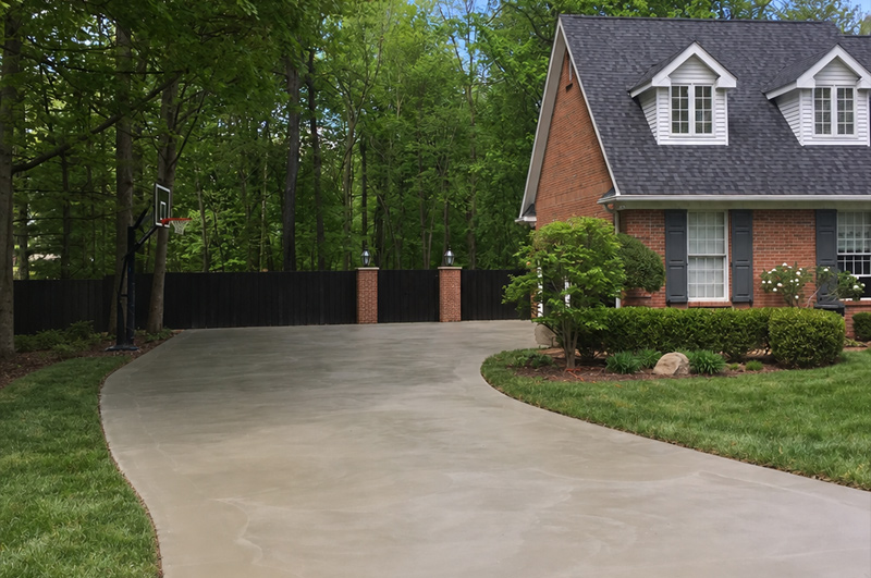 Curved concrete driveway near Kalamazoo, Michigan