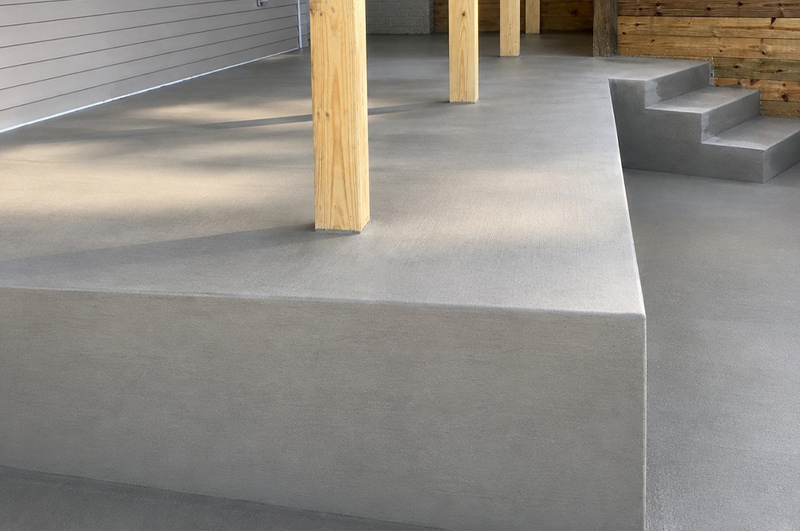 Custom concrete steps installed at the back of a home in Kendallville, Indiana
