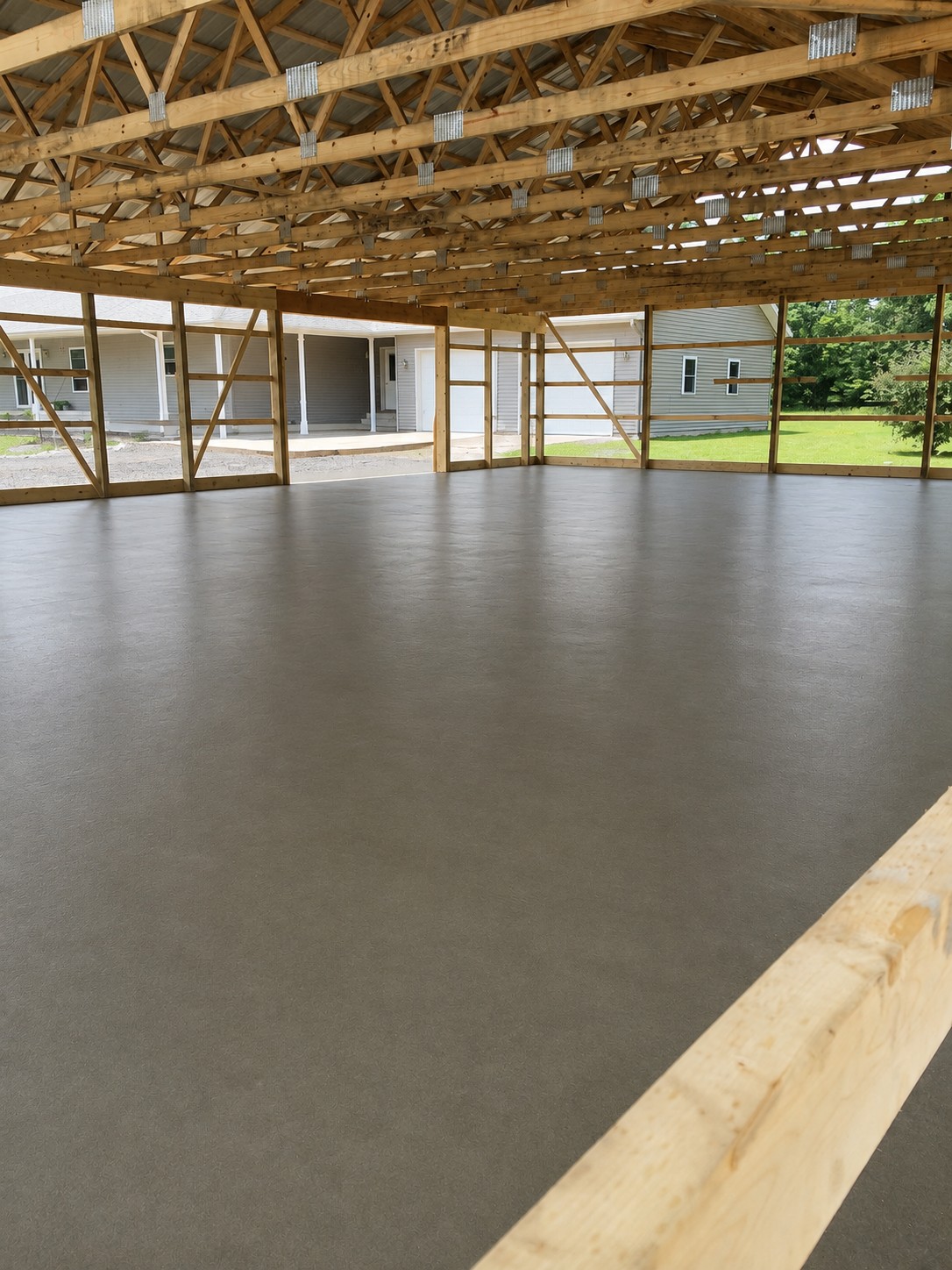 Concrete pole barn floor in LaGrange Indiana by Marc Todd Concrete