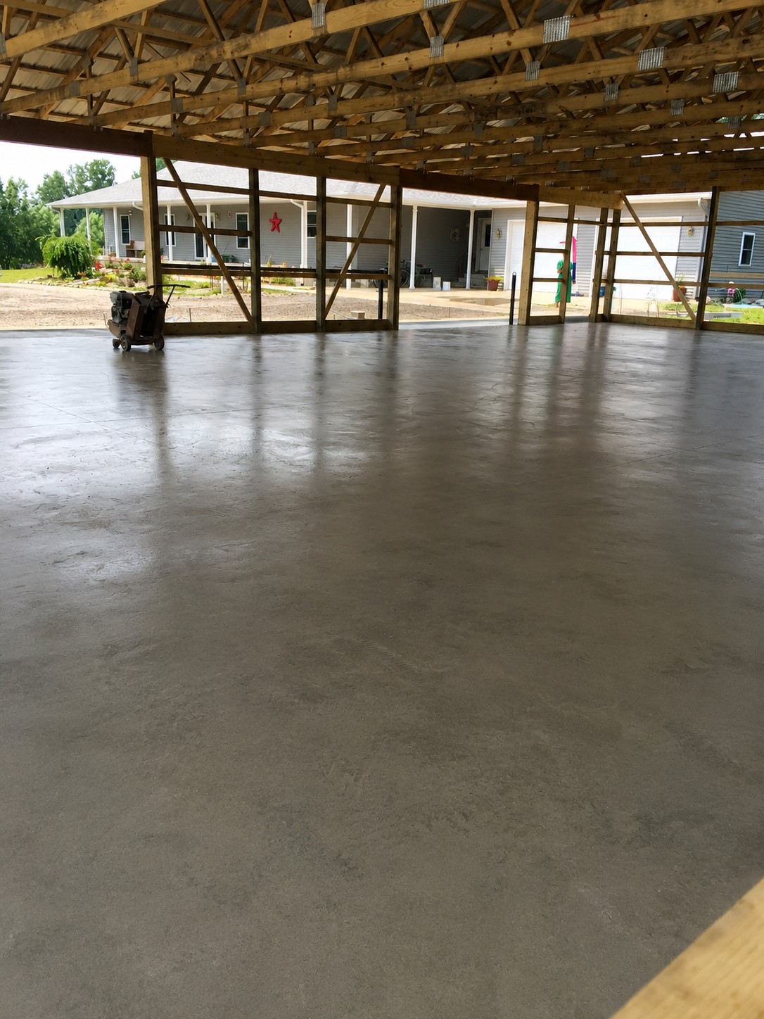 Agricultural pole barn concrete floor in LaGrange Indiana by Marc Todd Concrete