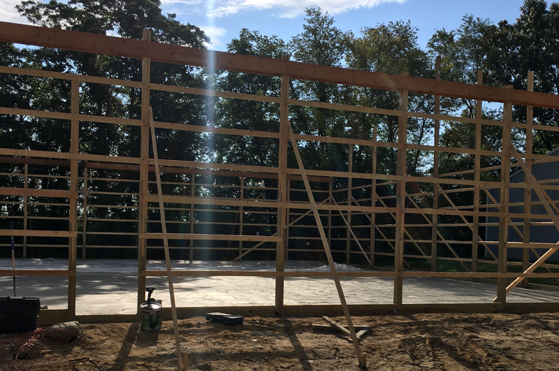 Concrete pole barn floor poured by Marc Todd Concrete in Ligonier, Indiana