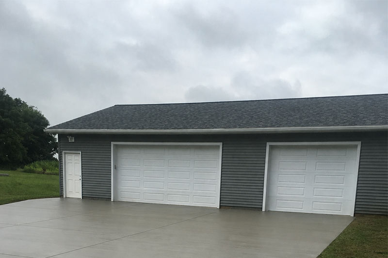 Finished concrete garage floor and apron in Mendon Michigan by Marc Todd Concrete