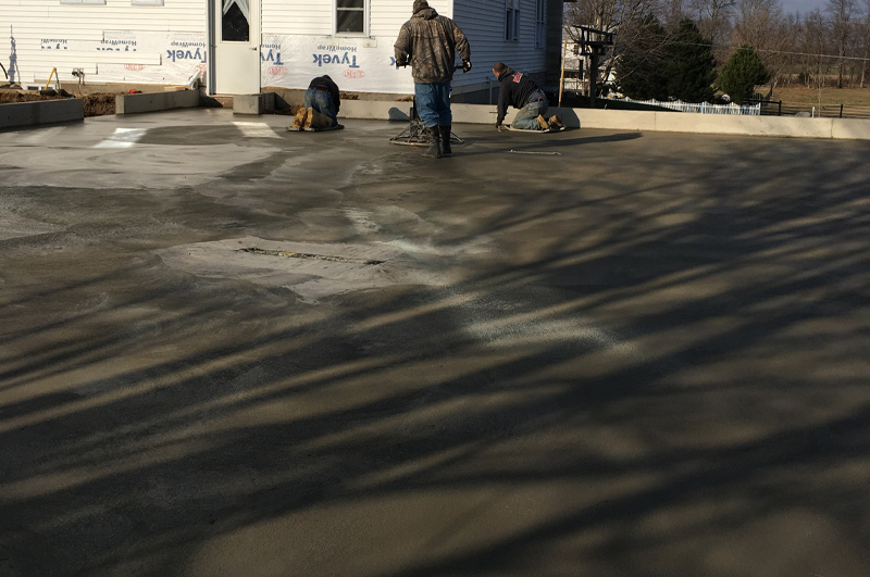 Concrete slab and foundation floor for a new addition in Millersburg, Indiana