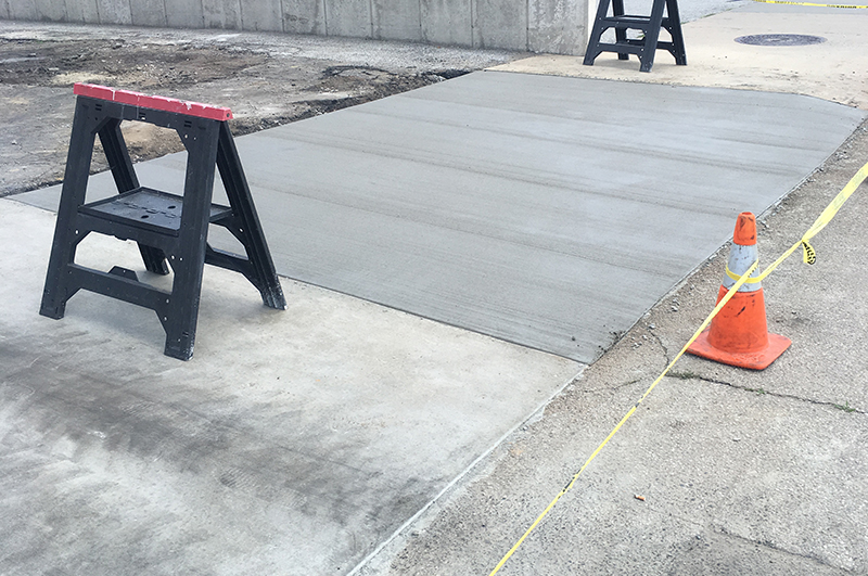 New commercial concrete drive entrance completed in Niles Michigan