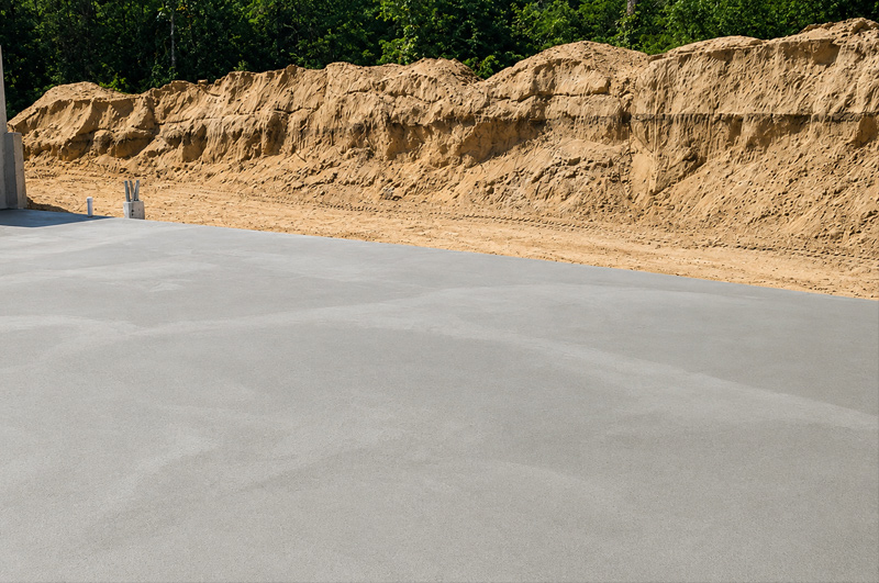 Concrete slab floor for a new stick-built home in Schoolcraft, Michigan