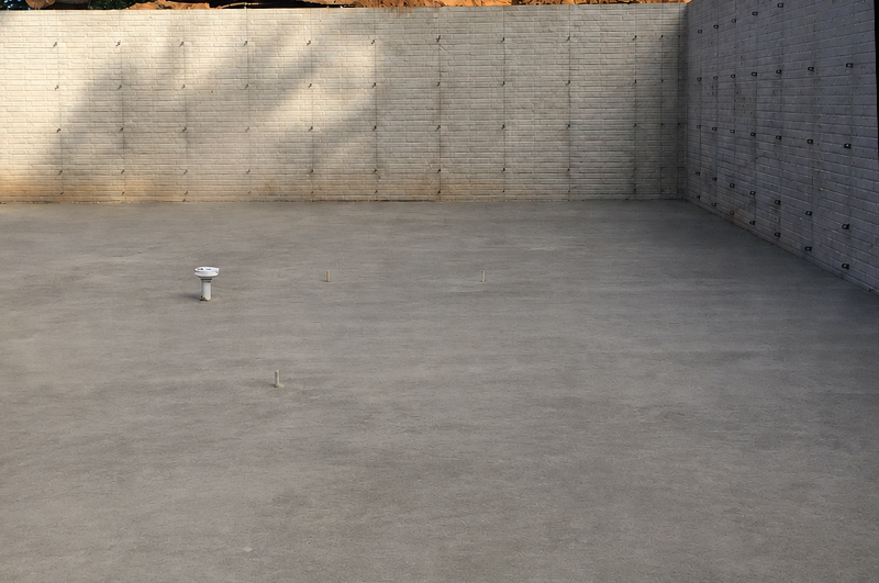 Concrete basement floor with radon-system preparation in Scott, Indiana