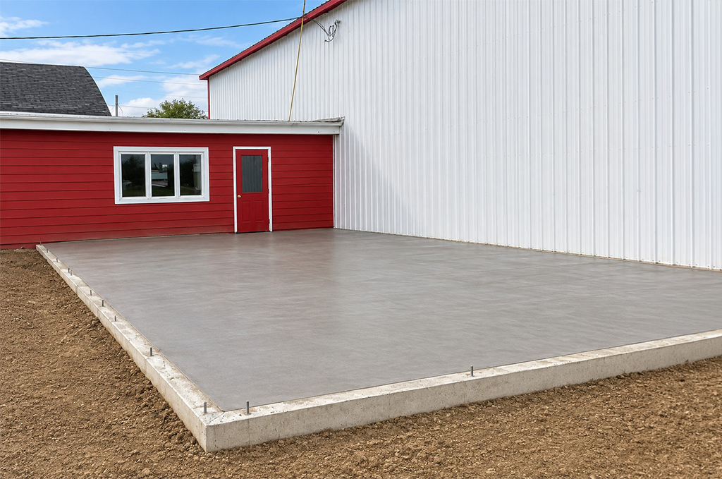 Concrete floor for poultry processing company addition in Shipshewana Indiana by Marc Todd Concrete
