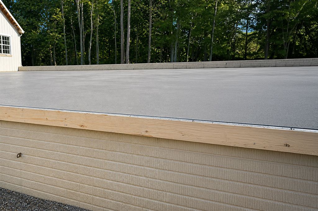Concrete floor for residential addition in Shipshewana Indiana by Marc Todd Concrete