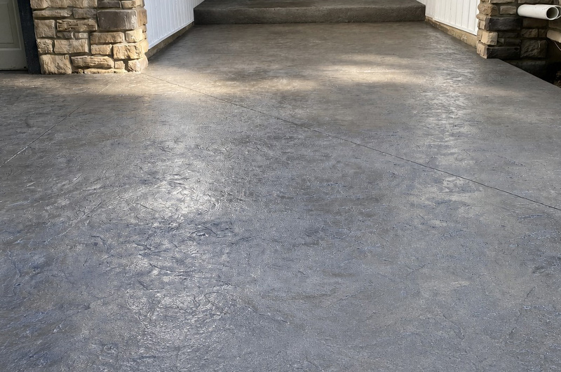 Stamped concrete back entry installed in South Bend, Indiana