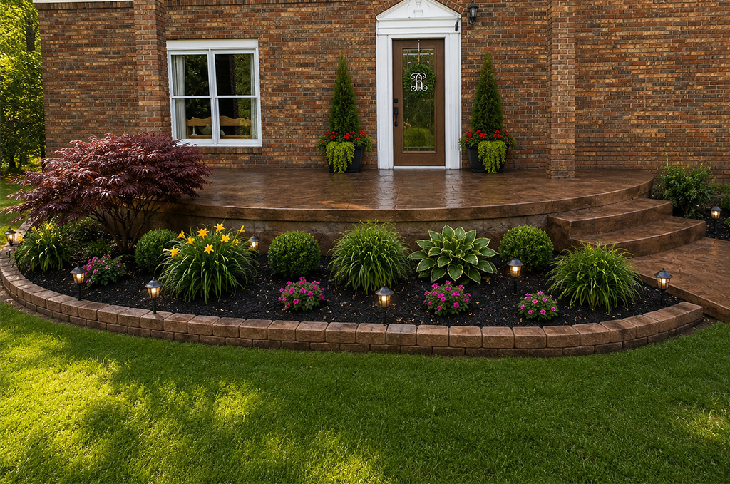 Stamped concrete patio in Three Rivers Michigan by Marc Todd Concrete