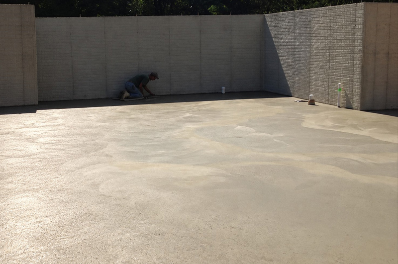 Concrete basement floor and foundation for a new home in Topeka, Indiana
