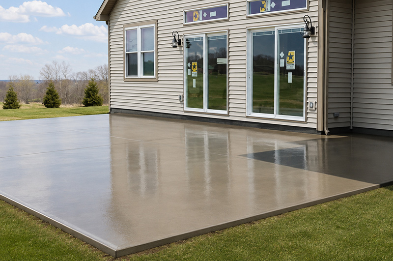 Colored concrete patio installed in Topeka, Indiana