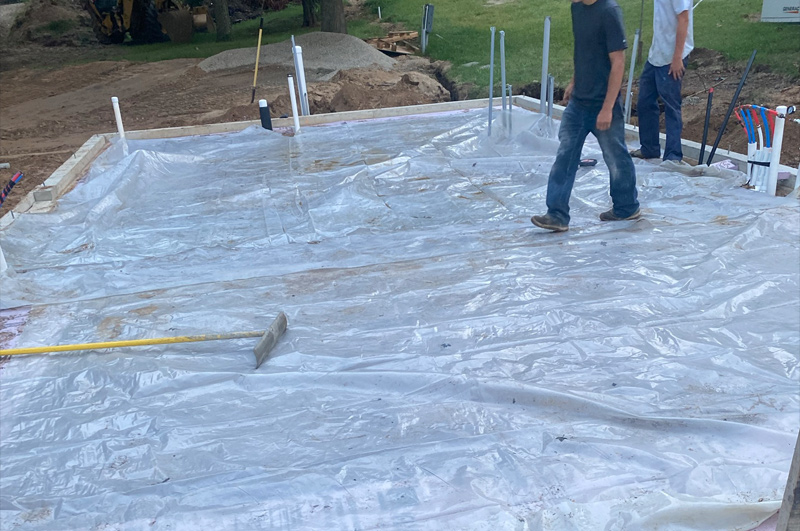 Radiant-heated concrete floor installed in Topeka, Indiana