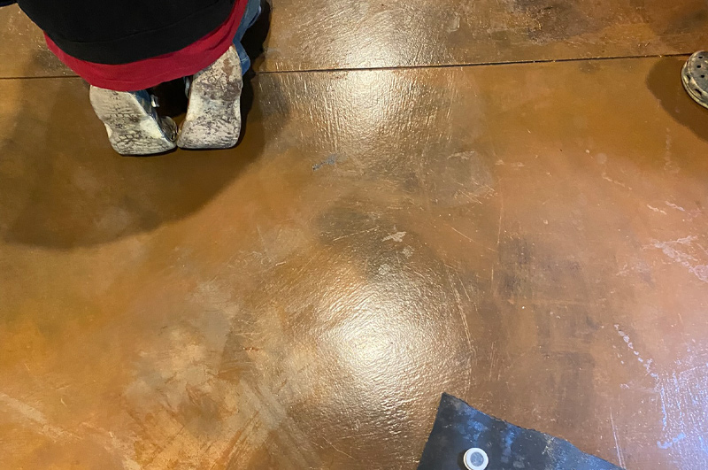 Resurfaced interior concrete floor in a Union City, Michigan home