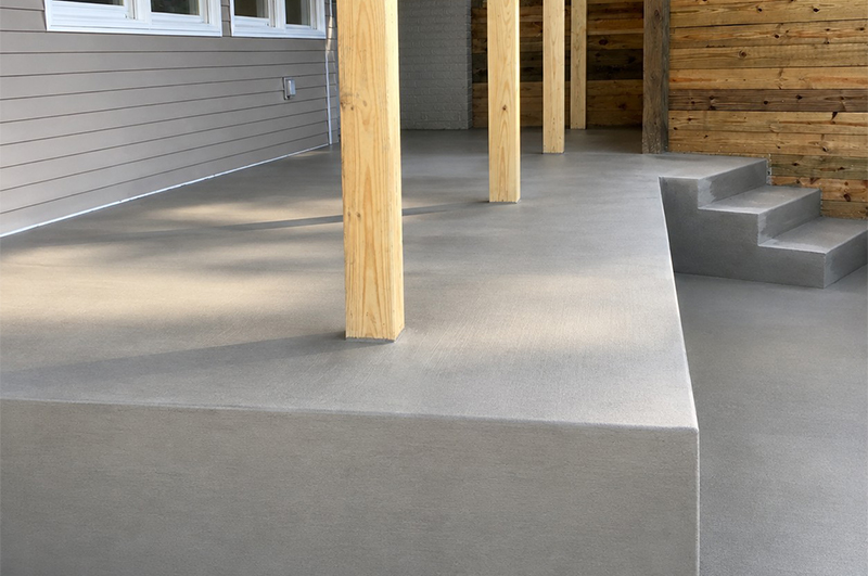 Custom concrete steps and back porch at Klinger Lake in White Pigeon Michigan