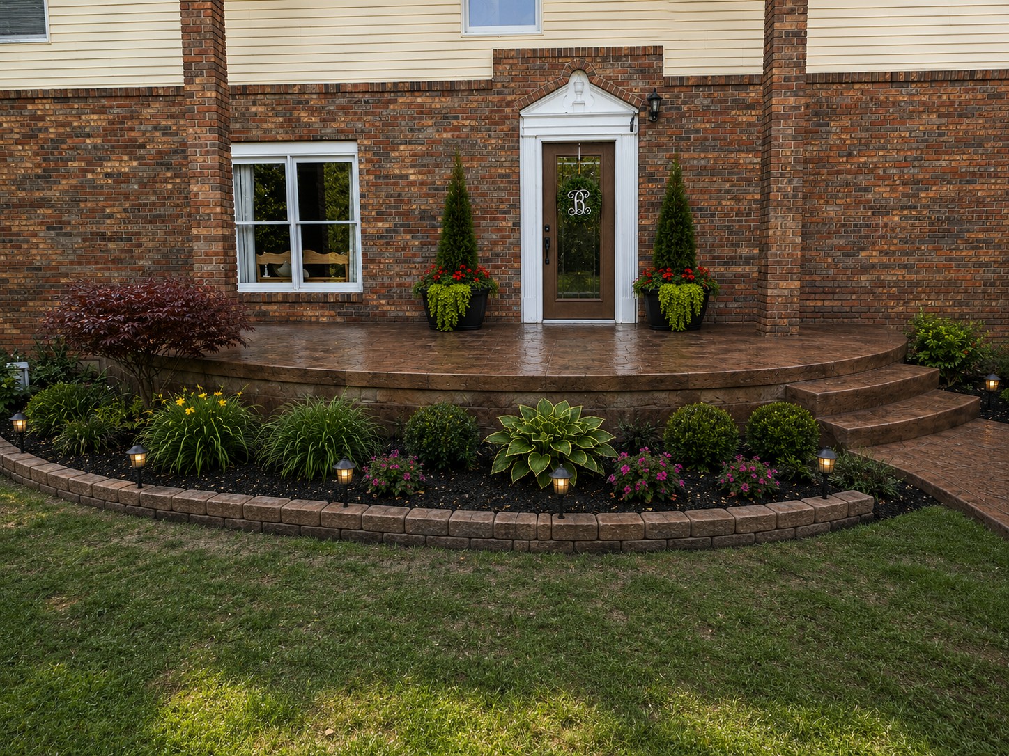Stamped concrete patio completed in Three Rivers, Michigan by Marc Todd Concrete