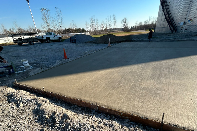 12-inch-thick reinforced commercial concrete slab for Benchmark in Waterloo, Indiana