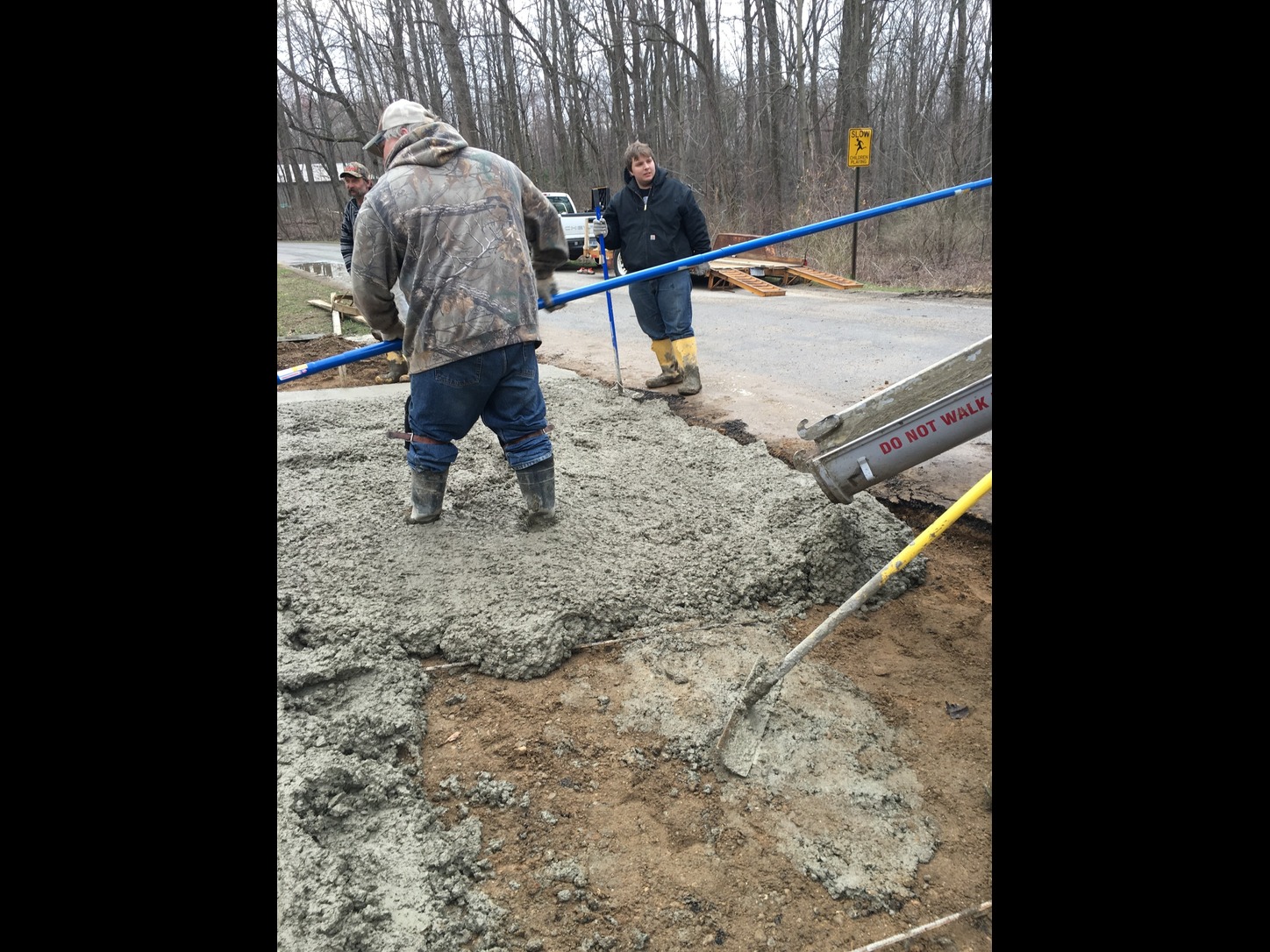 Concrete driveway with planned drainage at Klinger Lake in Sturgis Michigan