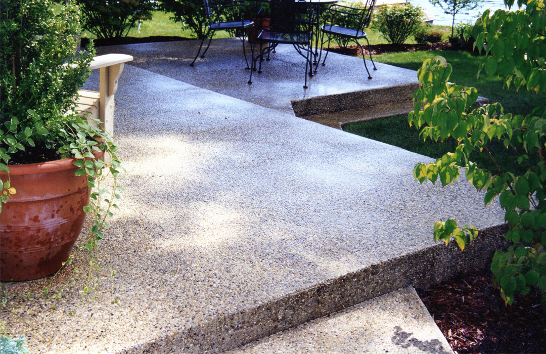 image of exposed aggregate concrete patio poured by marc todd concrete