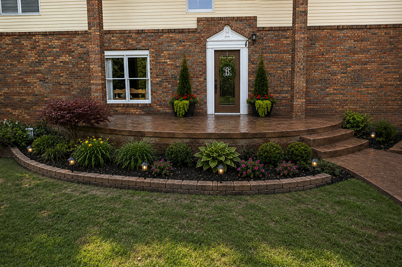 Stamped concrete patio project completed in Three Rivers, Michigan by Marc Todd Concrete