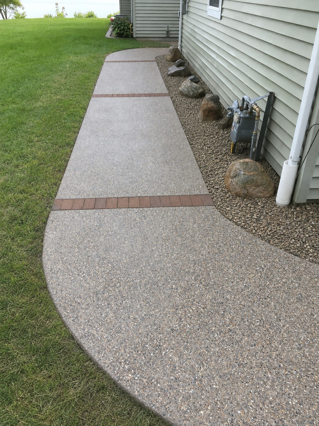 Exposed aggregate concrete project completed in Howe, Indiana by Marc Todd Concrete
