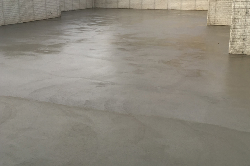 Finished concrete basement floor in Mendon Michigan