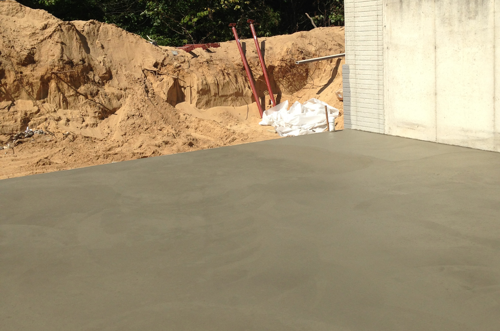 Concrete floor for a walk-out basement in Topeka Indiana