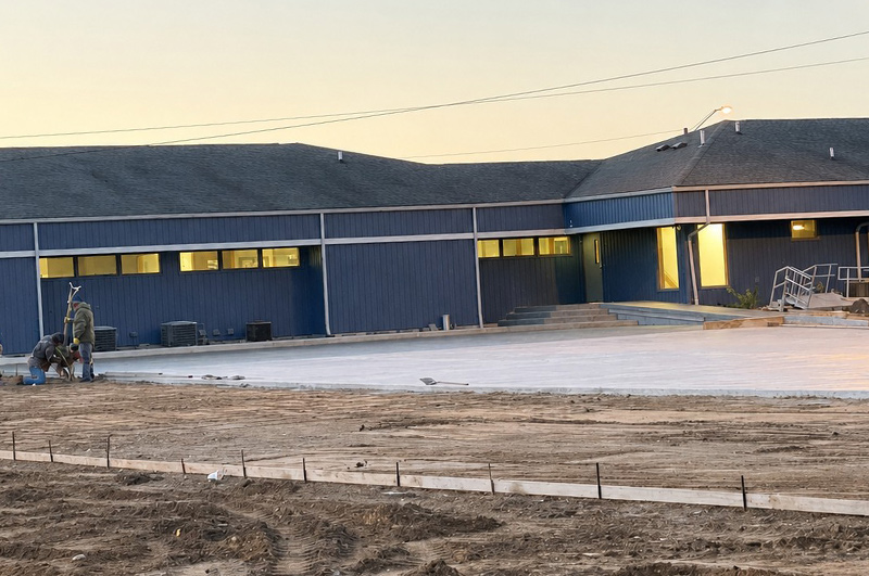 Finished commercial concrete parking lot at GT Independence in Sturgis Michigan