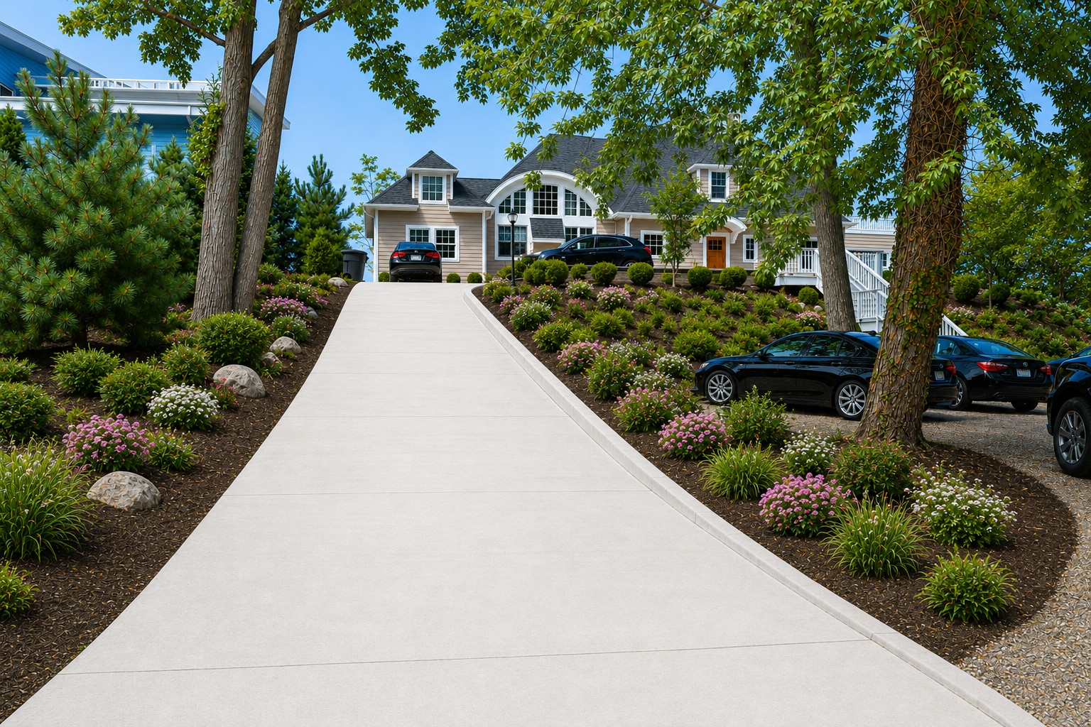 Concrete driveway near Lake Michigan in New Buffalo Michigan by Marc Todd Concrete
